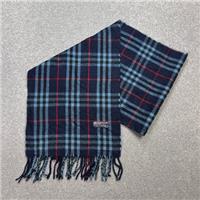 Burberry London Scarf 58x12 Inches Blue Nova Check 100% Lambswool Made England