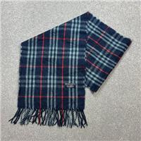 Burberry London Scarf 56x12 Inches Blue Made England 100% Lambswool Nova Check