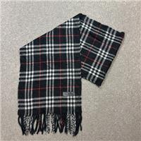 Burberry London Scarf 60x12 Inches Black 100% Lambswool Nova Check England Made