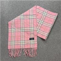 Burberry London Scarf 58x12 Inches Pink Nova Check 100% Lambswool Made England