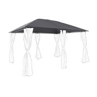 GoodHome Gazebo Roof Cover Replacement Curtain Grey Water Repellent Durable 4x3M