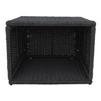 Hot Tub Side Table Square Rattan Brown Lightweight Weather Resistant