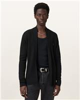 AllSaints Men's Cardigan Black XS Merino Wool Open Front - XS Regular