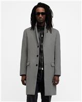 AllSaints Men's Grey Overcoat Size 38 - 38 Regular