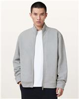 AllSaints Men's Carson Track Jacket Grey 100% Cotton Full Zip Casual Size M - M Regular