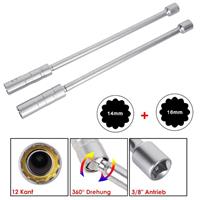 2026 14mm +16mm Thin Wall Magnetic Swivel Spark Plug Socket 12-Point 3/8 Drive