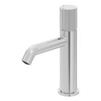 Basin Mixer Tap Chrome Effect Round Lever Deck-Mounted Manual Modern Durable