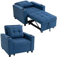 HOMCOM 3-in-1 Sofa Bed, Convertible Sleeper Chair with Adjustable Backrest