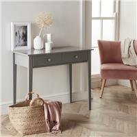 Valenca Dressing Table 2 Drawer Satin Grey Painted (H)765mm (W)1000mm (D)450mm