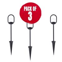 LED Stake Light Matt Black Outdoor Plastic Neutral White 100lm 4.8W Pack Of 3