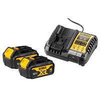 DeWalt Battery And Charger 18V 2 x 4Ah Li-ion XR Fast Charging DCB1104M2-GB