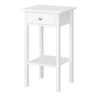 Bedside Table Cabinet 1 Drawer Satin White Scandinavian (H)700mm (W)400mm
