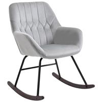 HOMCOM Modern Rocking Armchair, Foam Padding, Metal Frame, Grey , Refurbished
