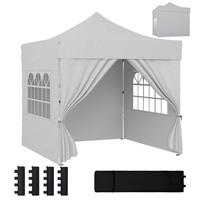 Outsunny 3 x 3 m Heavy Duty Pop Up Gazebo with Sides, UPF50+ Marquee Gazebo