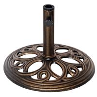 Outsunny Round Patio Umbrella Base Stand, Umbrella Holder, Bronze Tone