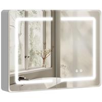 HOMCOM 60 x 80 cm LED Bathroom Mirror Cabinet with Double-Sided Mirrors