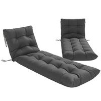 Outsunny Sun Lounger Cushions Only, Sunbed Replacement Pads with 4 Ties