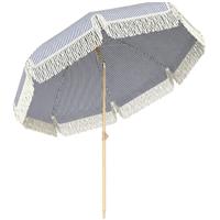 Outsunny 1.7 m Beach Umbrella, Adjustable Height Portable Parasol, Blue