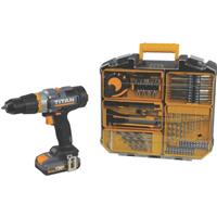 Titan Combi Drill Cordless 18V 2.0Ah Li-Ion TTI1257COM 73 Accessories Compact