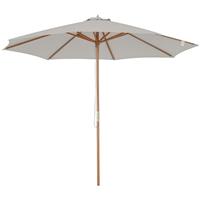 Outsunny 3(m) Wooden Garden Parasol Sun Shade Outdoor Umbrella Canopy Grey