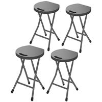 Outsunny 4Pcs Folding Stool Decorative Garden Stool Set Powder-coated Steel Leg
