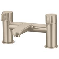 Bath Filler Tap Mixer Nickel Effect Lever Brass Ceramic Cartridge Bathroom