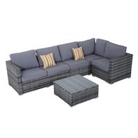 Outsunny 4 Pcs Rattan Furniture Set Sofa Chair Coffee Table Wicker Refurbished