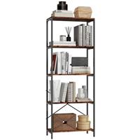 HOMCOM Industrial Bookshelf, Freestanding Bookcase, Brown & Black Refurbished