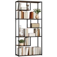 HOMCOM 6 Tier Storage Shelves, Free Standing Book Shelf Refurbished