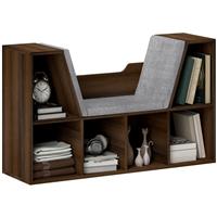 HOMCOM Cube Bookshelf Organizer with Reading Seat, Six Cubes Refurbished
