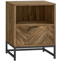 HOMCOM Bedside Table, Sofa Side Table with Drawer for Bedroom Refurbished