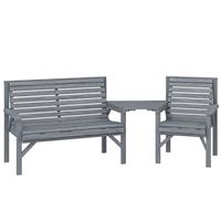 Outsunny Wood Garden Furniture Set w/ Parasol Hole, Detachable Table Refurbished