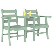 Outsunny Garden Loveseat, Embossed Wood Jack and Jill Garden Seat, Refurbished
