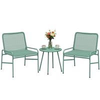 Outsunny Rattan Bistro Set with 2 Chairs & Round Table for Patio, Refurbished