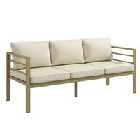 Outsunny Garden Bench with Cushions, Outdoor Furniture, Cream White Refurbished