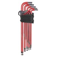 Sealey AK7164 11 Piece RED Long Reach Metric Ball End Hex/Allen Key Set + Holder