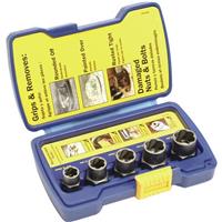 IRWIN 5 Piece BASE Damaged Bolt Grip Nut Remover Set 10-16mm + Case, 10504634