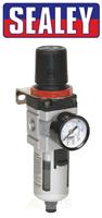 Sealey SA2001/FR Air Line Compressor Pressure Filter Regulator + Gauge 3/8" BSP