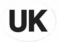 UK Car Sticker Oval Euro Car Van Lorry Vinyl Self Adhesive UK Decal