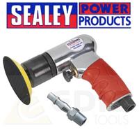 Sealey 75mm 3 Mini Lightweight Hook & Loop Air Polisher/Buffer/Buffing GSA722