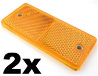 2x E-Approved Amber Orange Rectangular Reflectors Trailer Caravan Side Marker