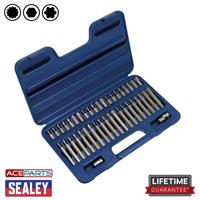 Sealey AK219 TRX-Star Torx Hex Allen Head Spline - 42pc Bit Set 3/8 1/2 Drive