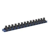 Sealey Socket Retaining Rail with 14 Clips Aluminium 1/4" Square Drive Rail