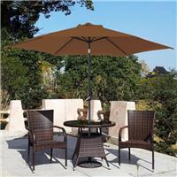 2.5M Round Garden Parasol Umbrella Patio Sun Shade Capony Aluminium Crank Tilt