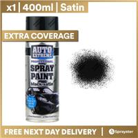 1 x 400ml Black Satin Spray Paint Aerosol Can Auto Extreme Metal Wood