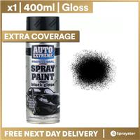 1 x 400ml Black Gloss Spray Paint Aerosol Can Auto Extreme Metal Wood