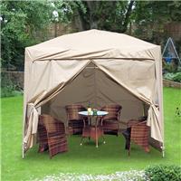 2x2m Pop Up Gazebo Marquee Outdoor Garden Party Tent Canopy 4 Side Panels Beige