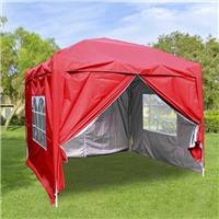 2.5x2.5 m Outdoor Pop Up Gazebo Party Marquee Tent with 4 Leg Weights Red