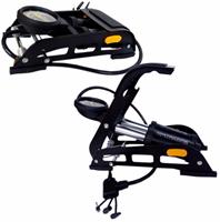 Foot Pump Heavy Duty Double Barrel Cylinder Car Van Bike Tyre Ball Air Inflator