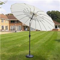 2.7m Outdoor Garden Parasol Patio Sun Shade Umbrella with Tilt Crank Cream